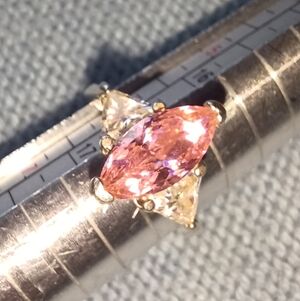 Elegant Pink and Silver Women's Ring